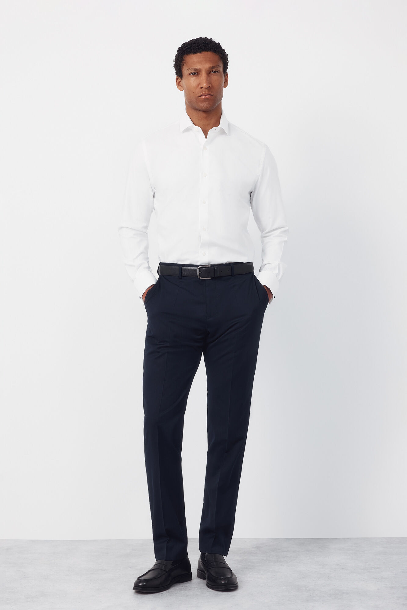 Cortefiel Camisa pu&ntilde;o gemelo slim fit f&aacute;cil plancha
