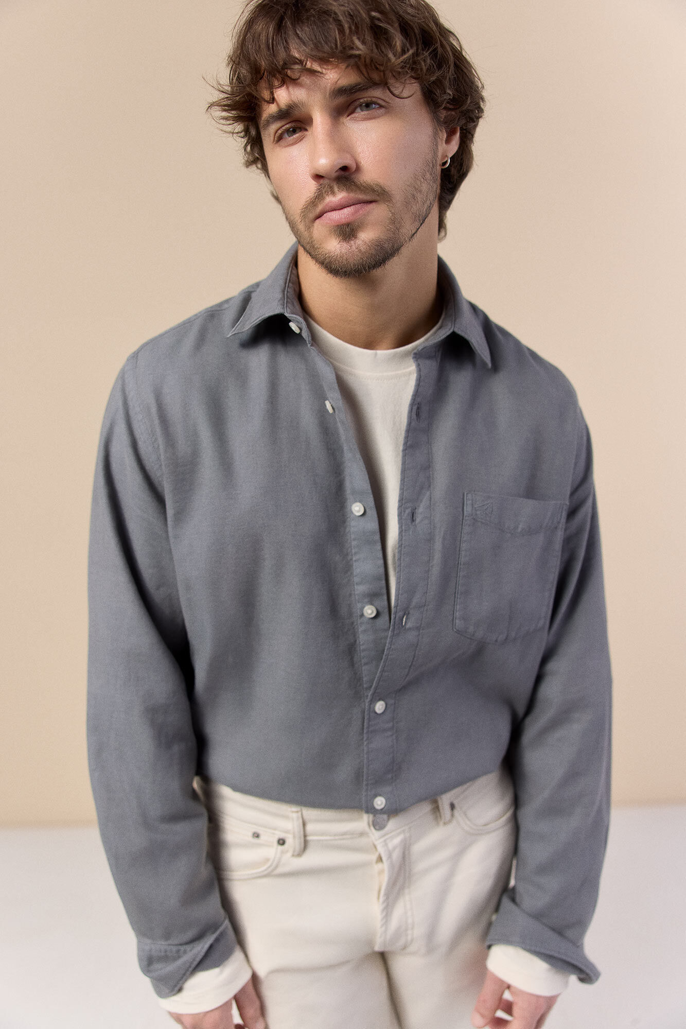 OOTO Camisa lisa fluida