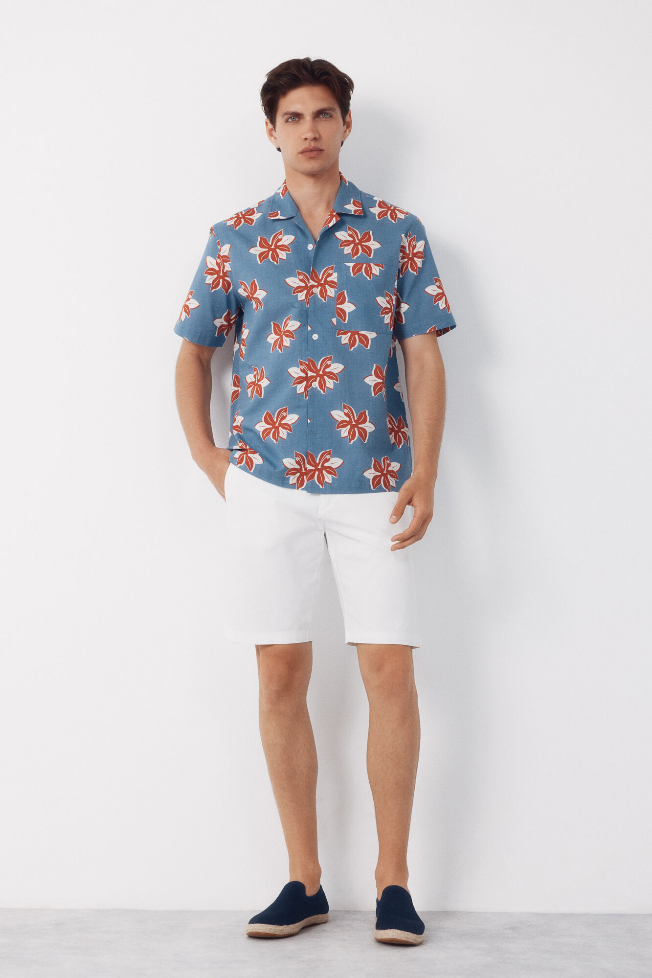 Cortefiel Camisa estampada manga corta