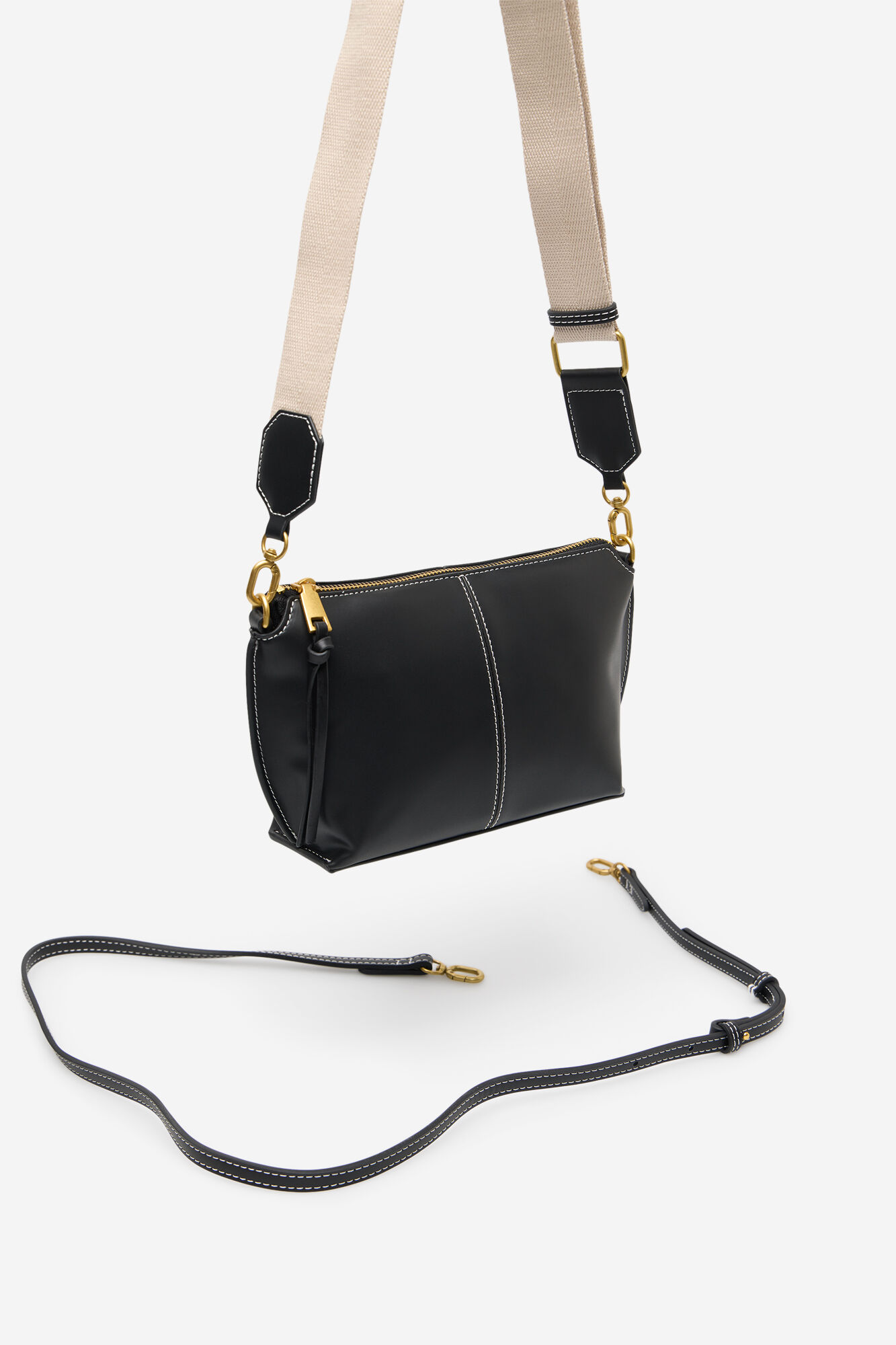 Cortefiel Bandolera b&aacute;sica con pespuntes