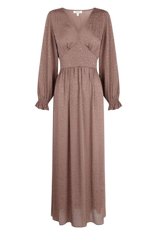 Slowlove Vestido fluido de jacquard Marr&oacute;n