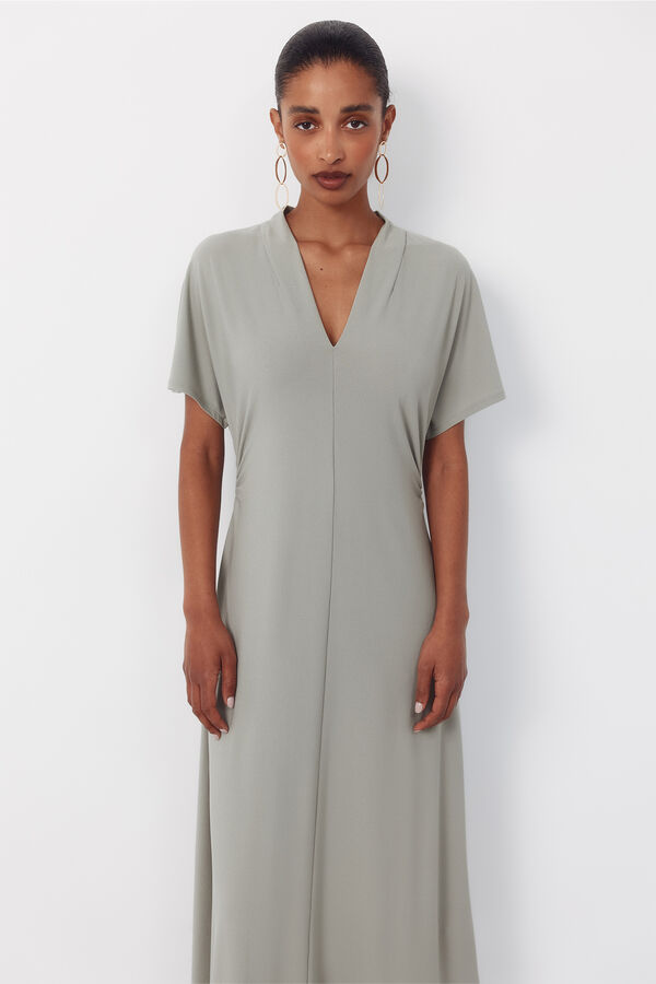 Cortefiel Vestido estampado Kaki