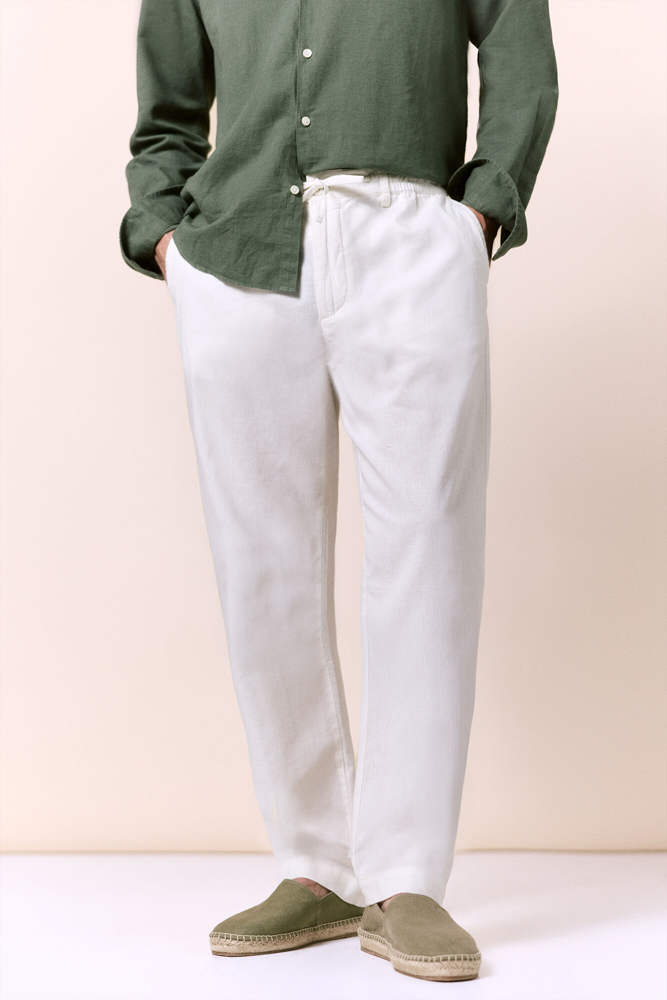 OOTO Pantal&oacute;n de lino-algod&oacute;n regular