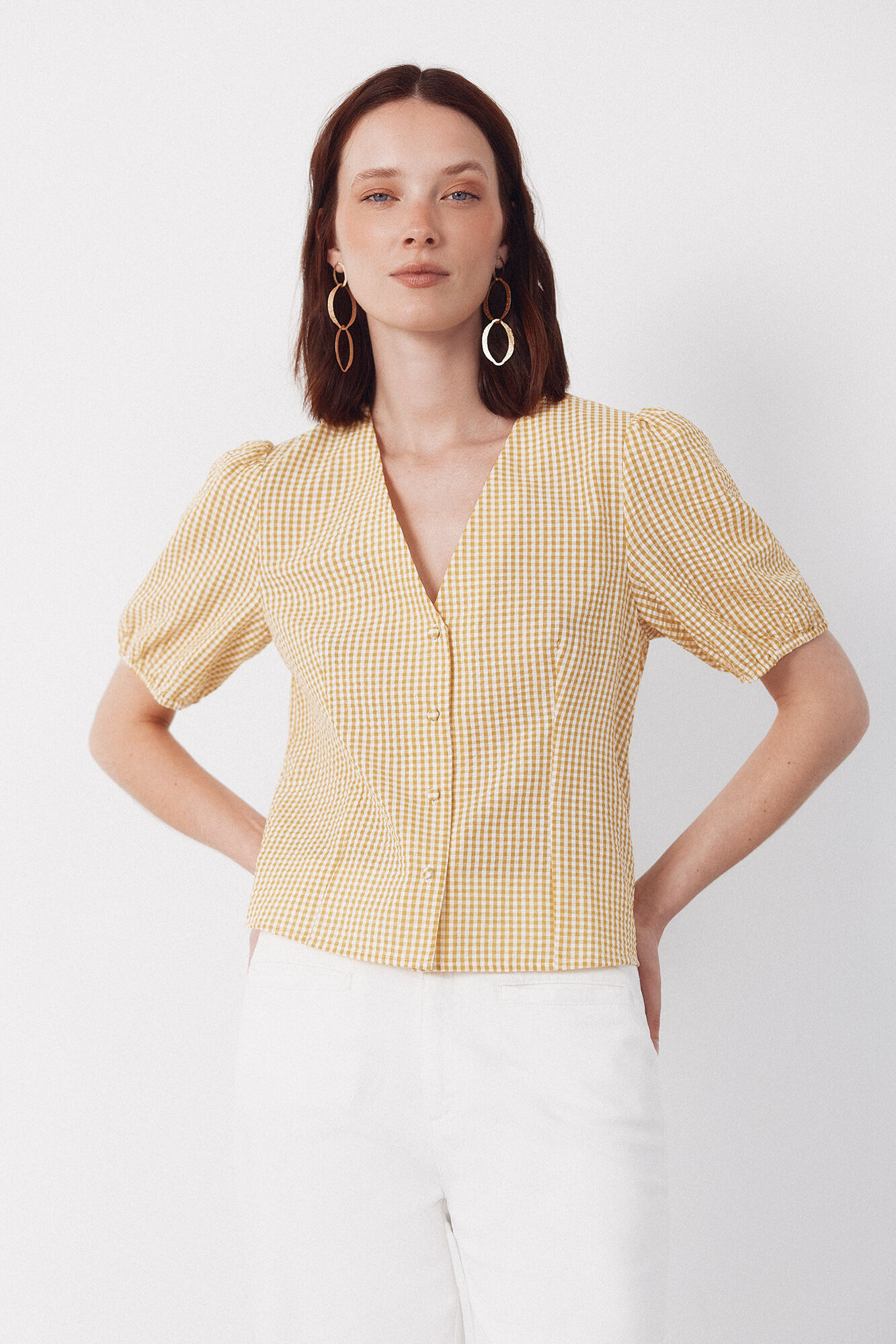 Cortefiel Blusa estampado vichy