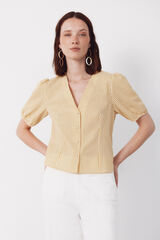 Cortefiel Blusa estampado vichy Dorado