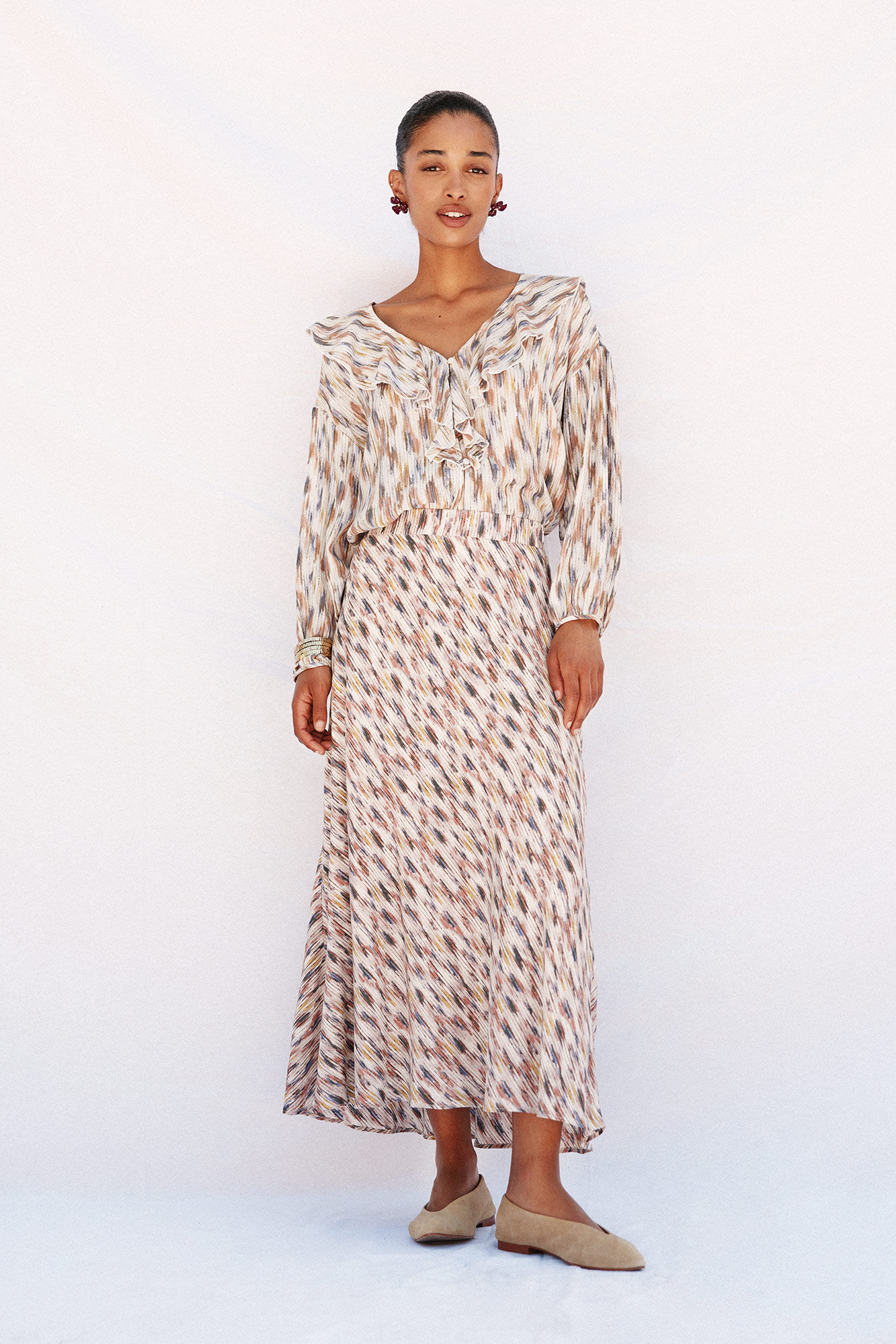 Cortefiel Falda midi con cortes