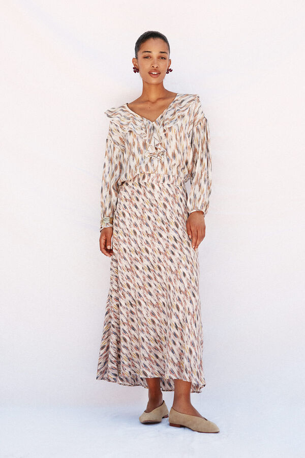 Cortefiel Falda estampada con vuelo Multicolor