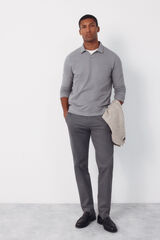 Cortefiel Polo estructura manga larga Gris