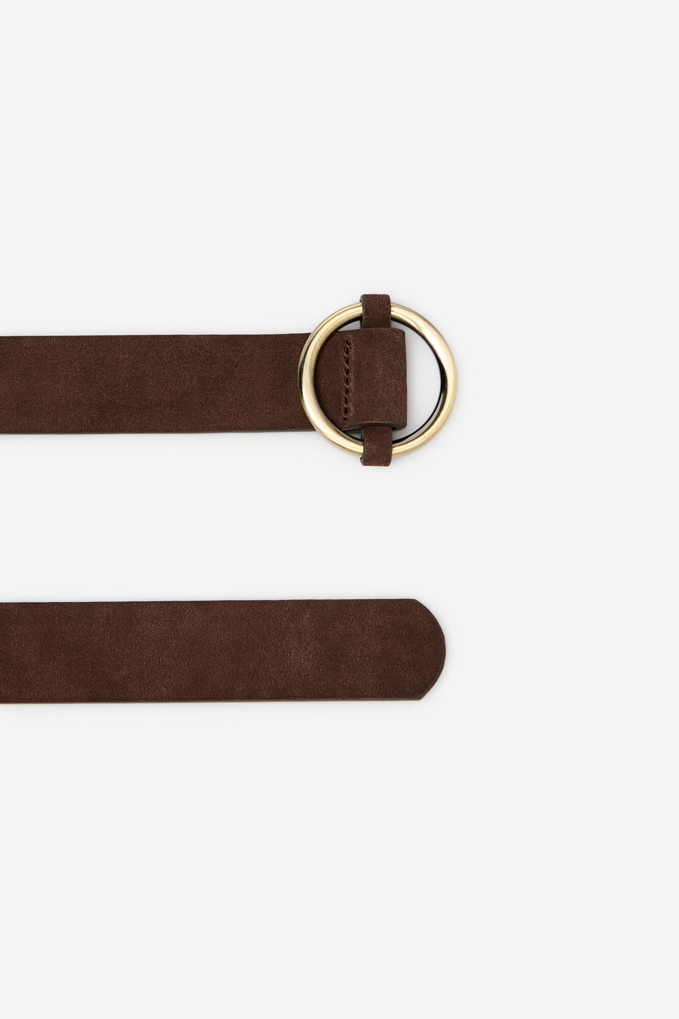 Cortefiel Circular basic split leather belt