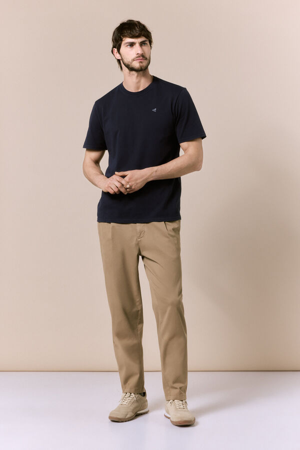 OOTO Camiseta b&aacute;sica lavada Azul marino