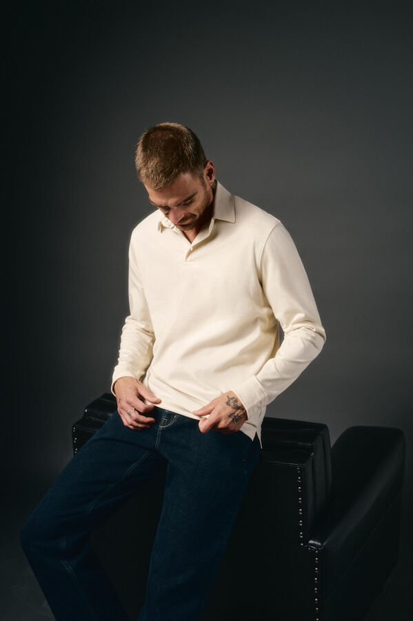 OOTO Polo manga larga Beige