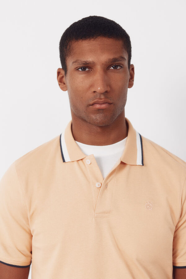 Cortefiel Polo estructura cuello fantas&iacute;a Naranja