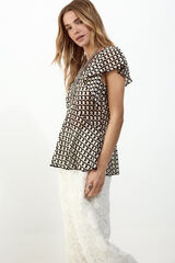 Slowlove Top estructura multicolor Negro