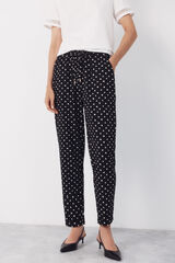 Cortefiel Pantal&oacute;n fluido con textura Estampado blanco