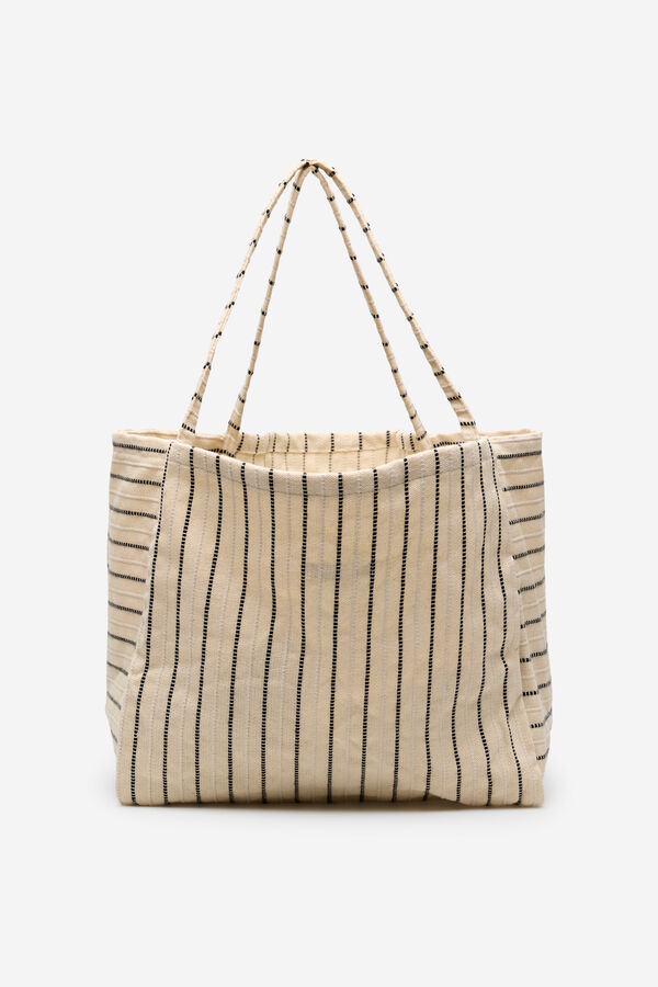 Cortefiel Bolso rayas Estampado blanco
