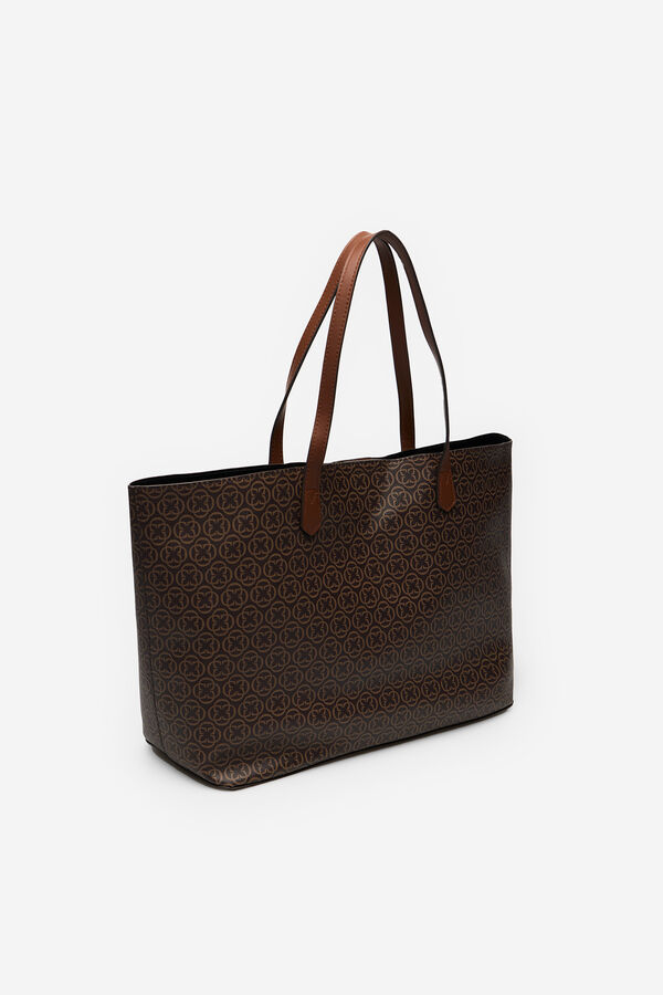 Cortefiel Bolsa shopper monogram Estampado marr&oacute;n
