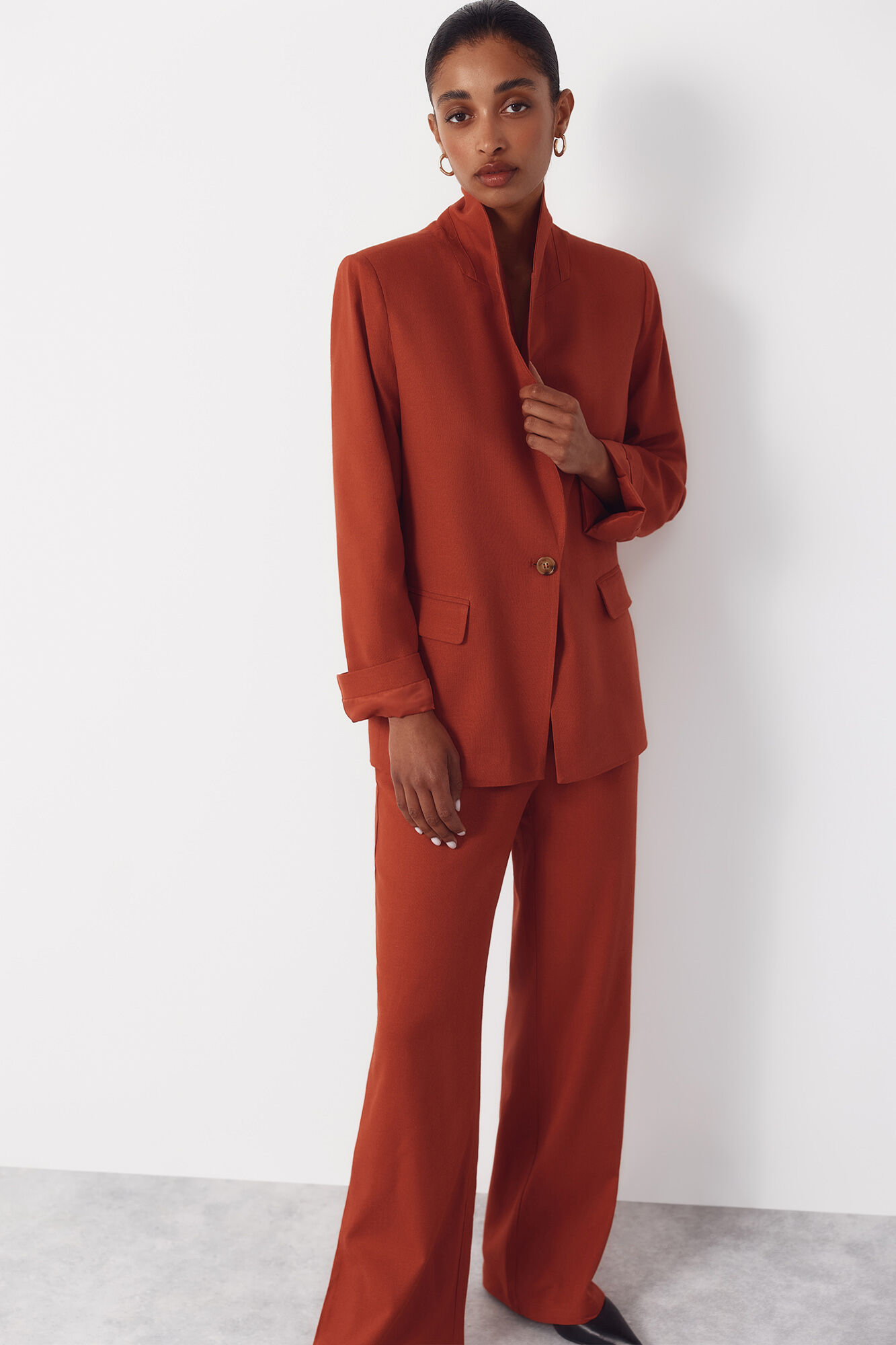 Cortefiel Blazer de tejido con lino