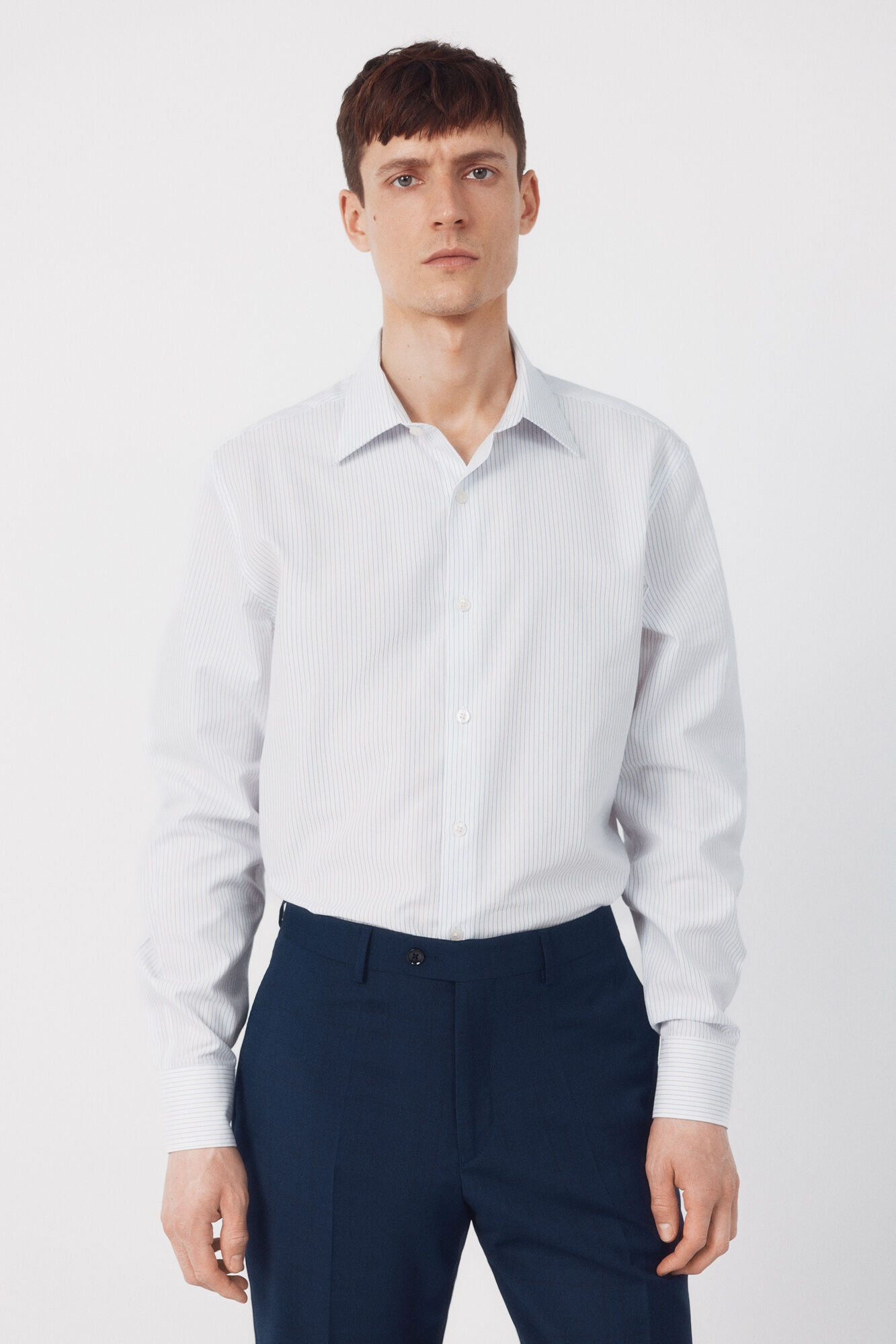 Cortefiel Camisa vestir rayas algod&oacute;n tencel