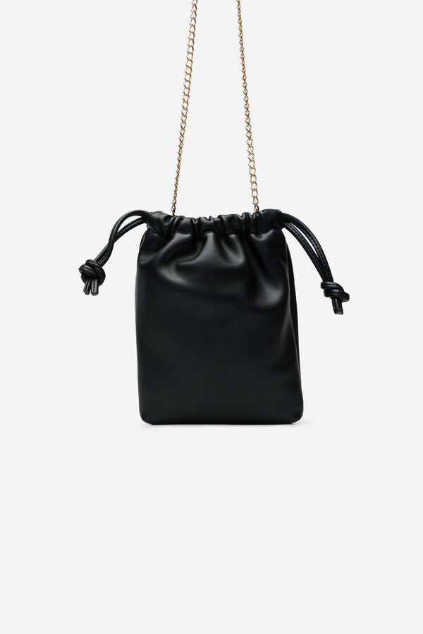 Cortefiel Portacelular saco con tachuelas Negro