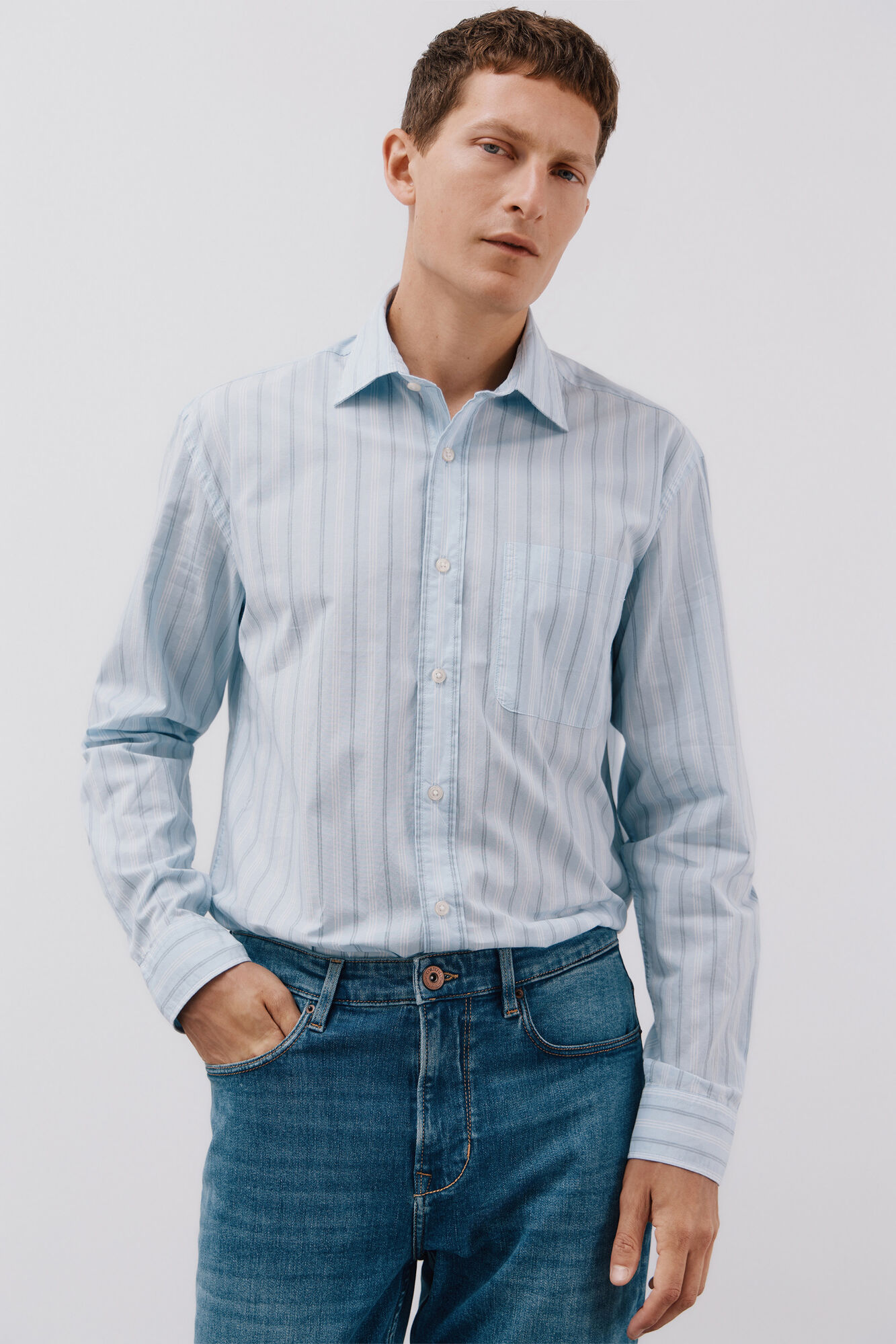 Cortefiel Camisa rayas popel&iacute;n