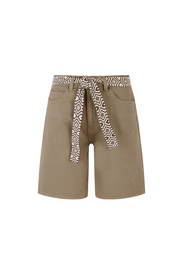 Cortefiel Bermudas de mezclilla Kaki