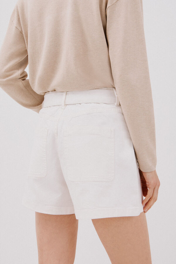 Cortefiel Short denim lazo  Blanco