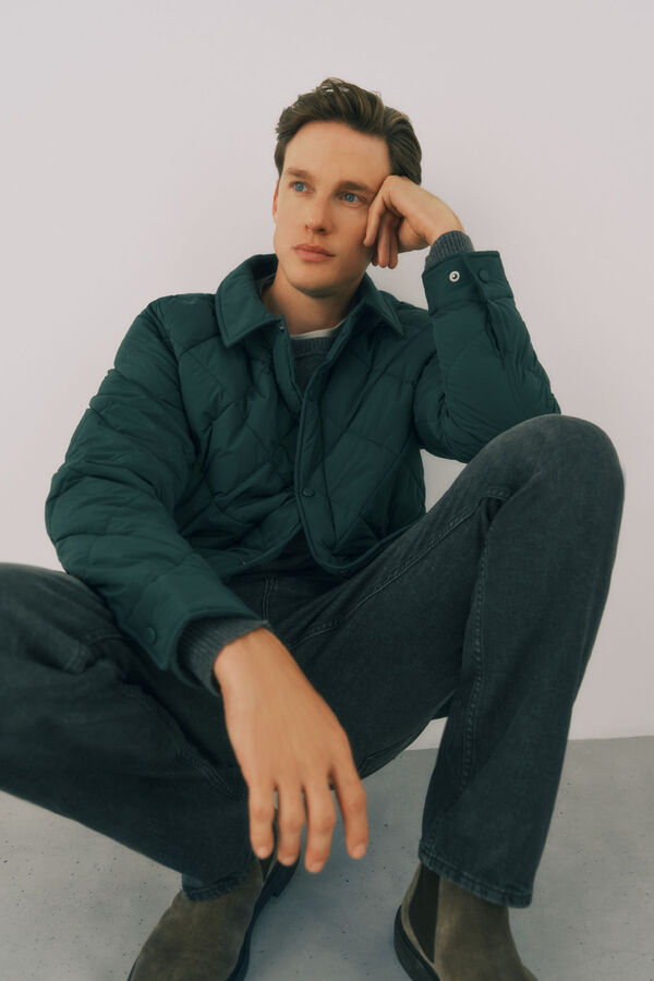 Cortefiel Sobrecamisa acolchada Verde oscuro