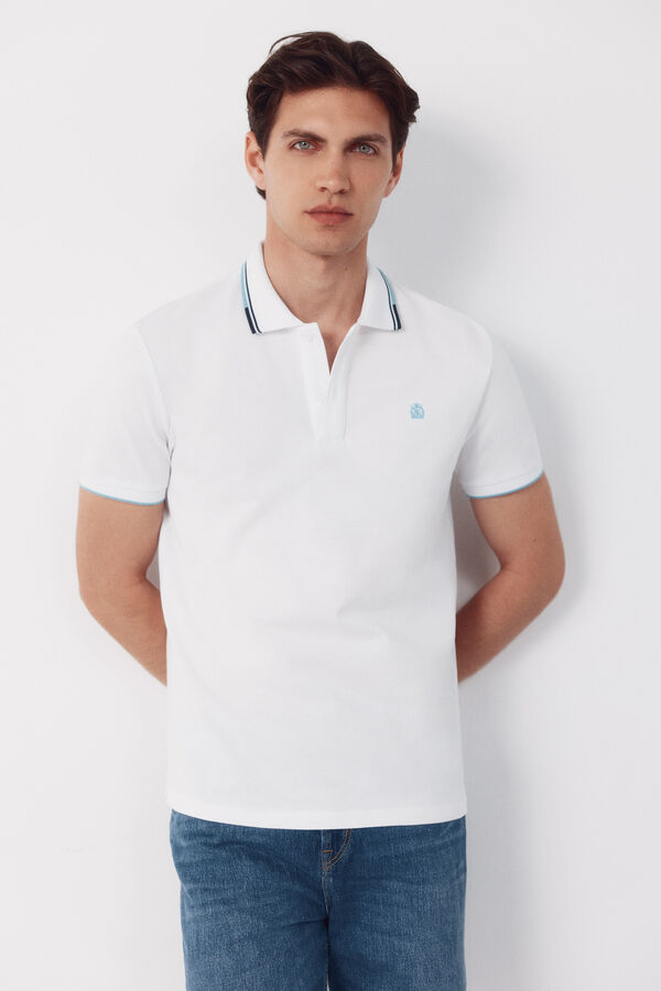 Cortefiel Polo con tips Blanco