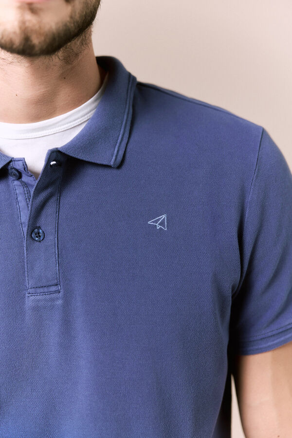 OOTO Polo b&aacute;sico piqu&eacute; lavado Azul