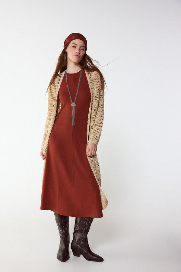 Slowlove C&aacute;rdigan con cinta Marfil