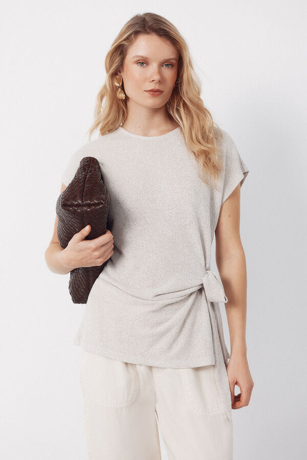 Cortefiel Playera de aspecto r&uacute;stico con nudo Beige