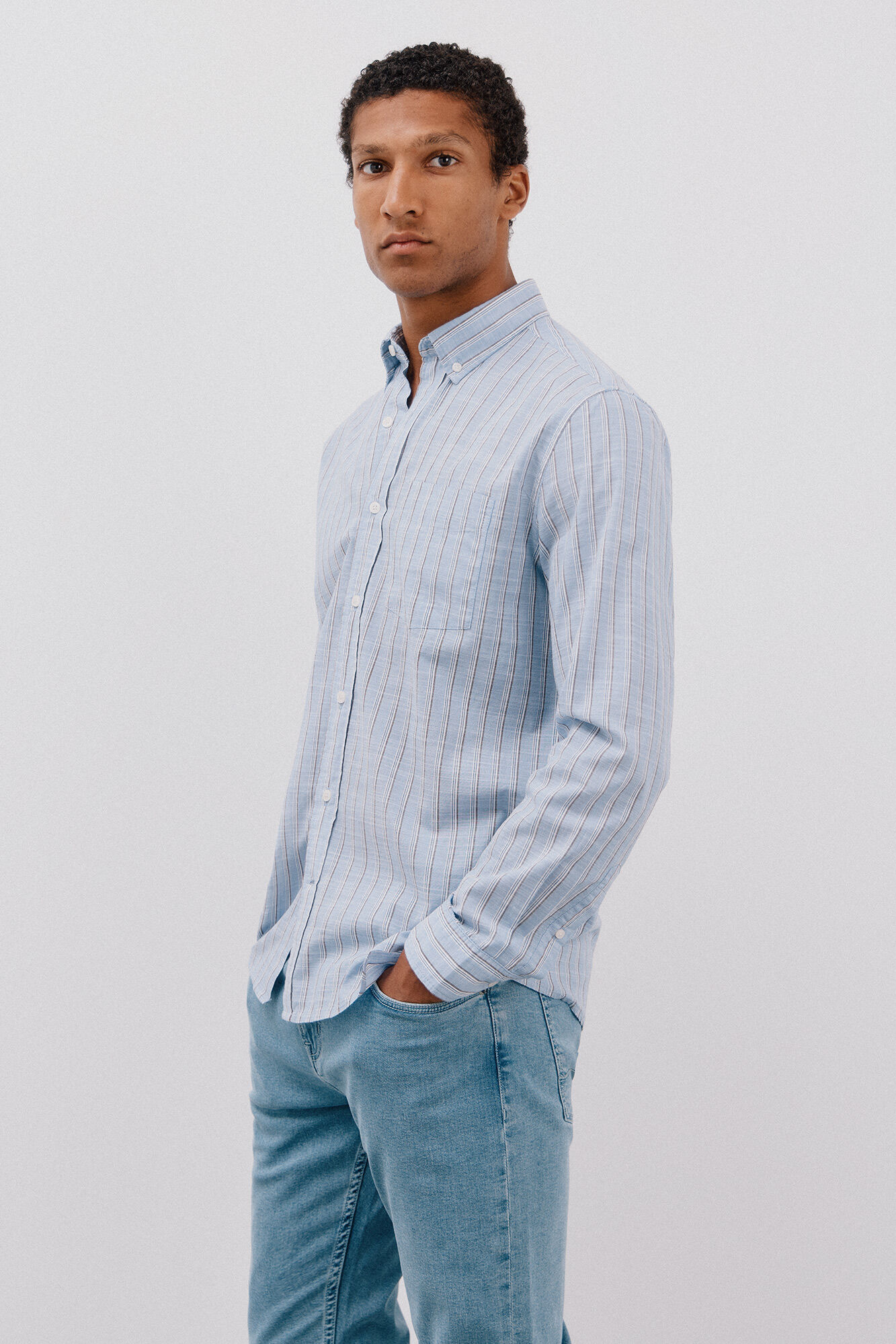 Cortefiel Camisa rayas flam&eacute;