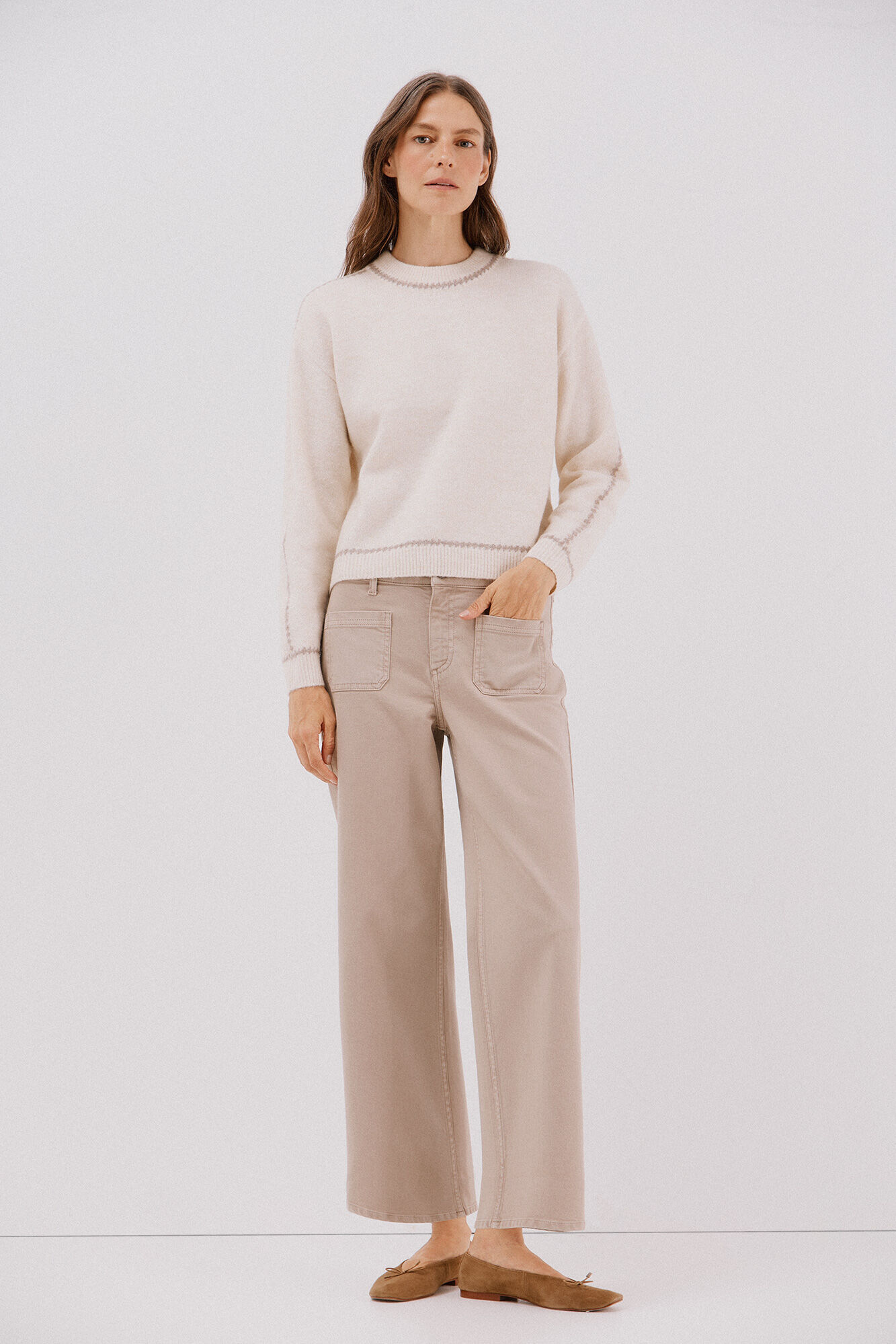 Cortefiel Pantalones marine bolsillos