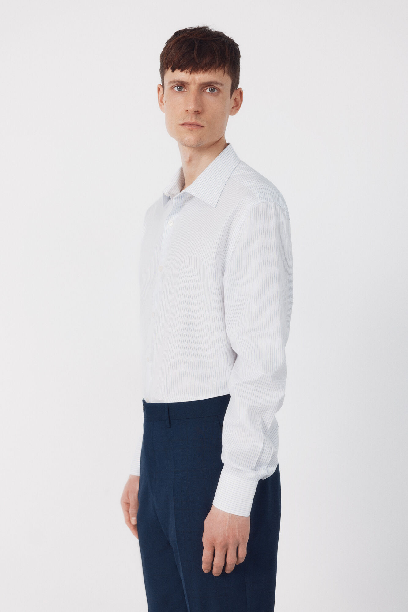 Cortefiel Camisa vestir rayas algod&oacute;n tencel