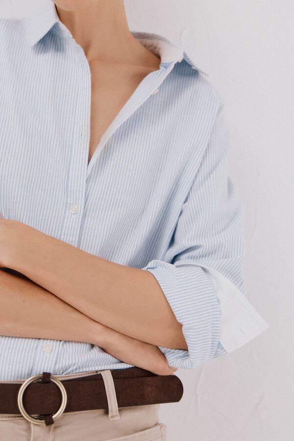 Cortefiel Camisa oxford  Estampado azul