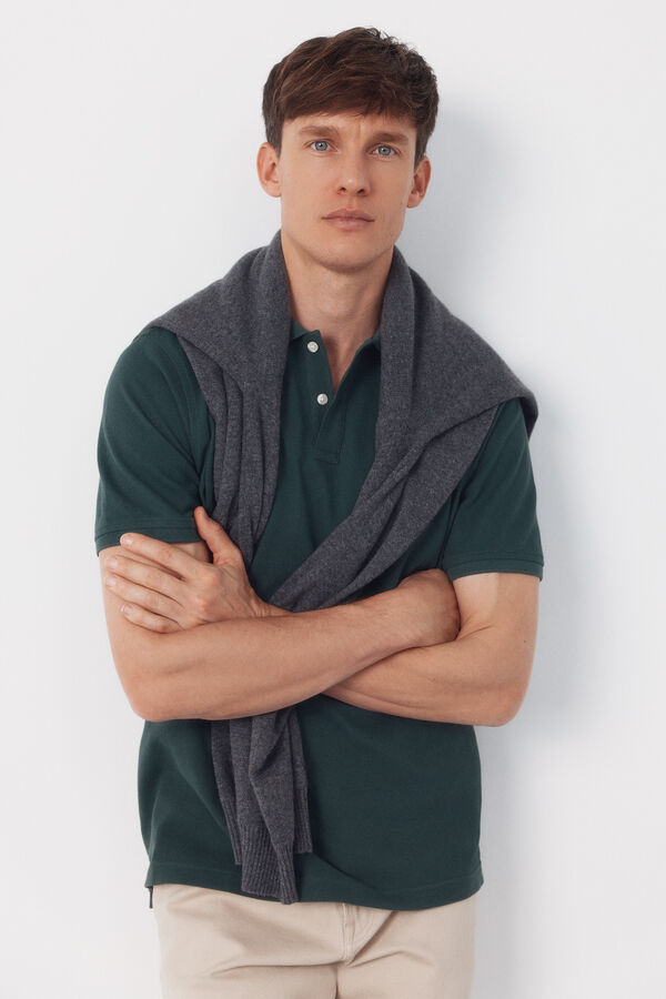 Cortefiel Polo b&aacute;sico piqu&eacute; Kaki