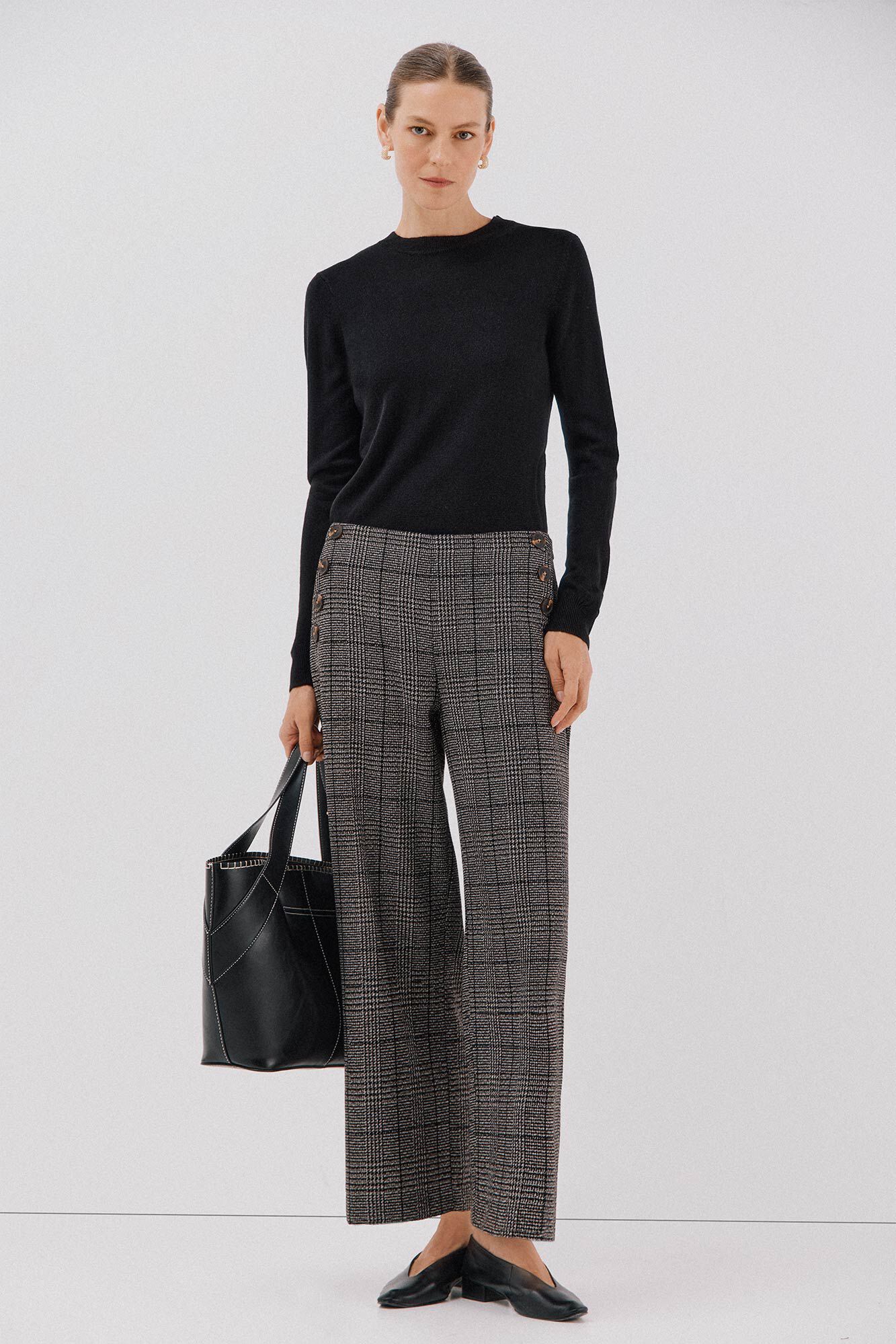 Cortefiel Pantal&oacute;n de mujer crop y ancho