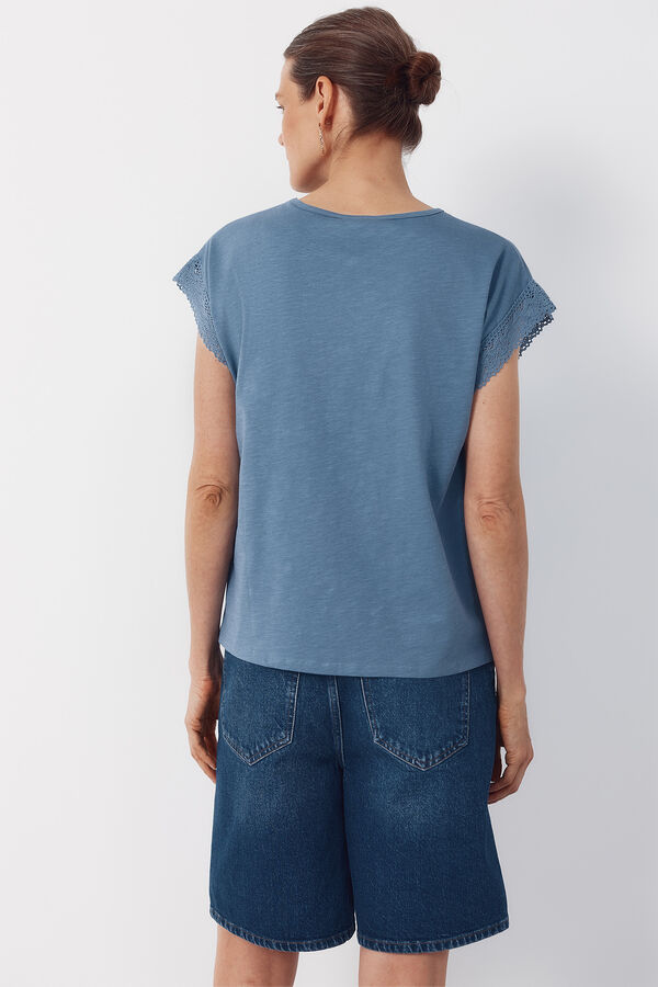 Cortefiel Playera slub pasamaner&iacute;a Azul