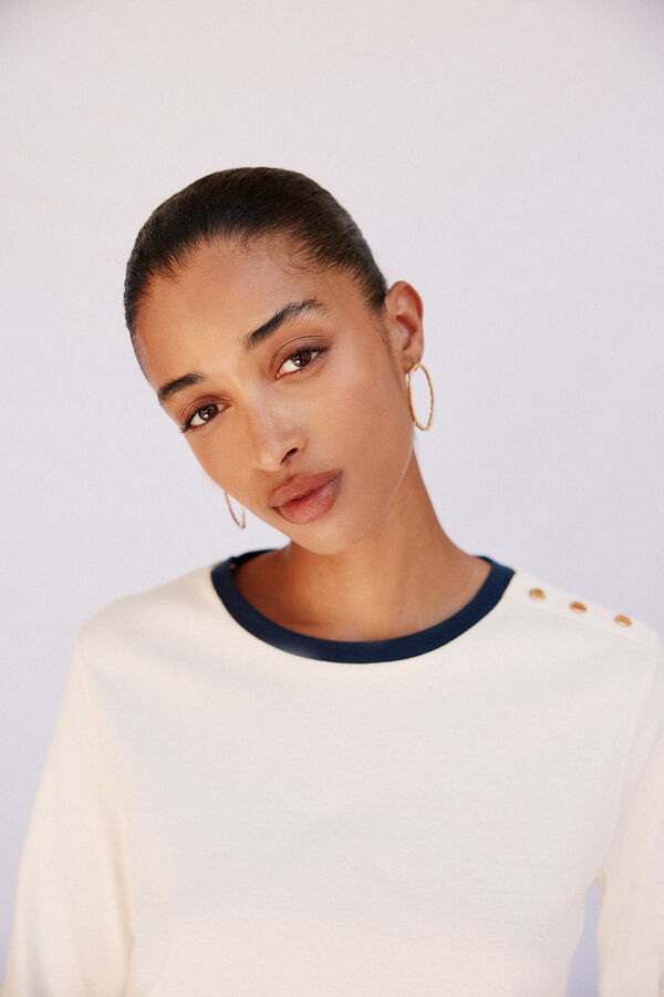 Cortefiel Playera b&aacute;sica Marfil