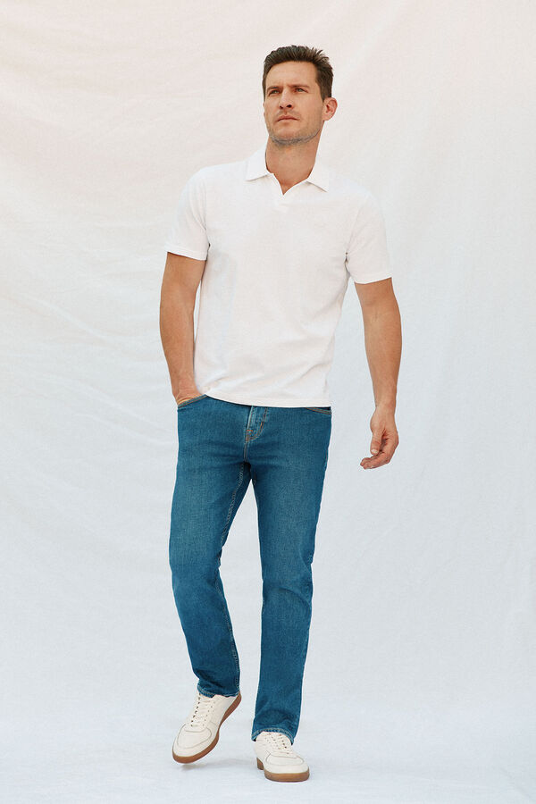 Cortefiel Polo estructura Blanco