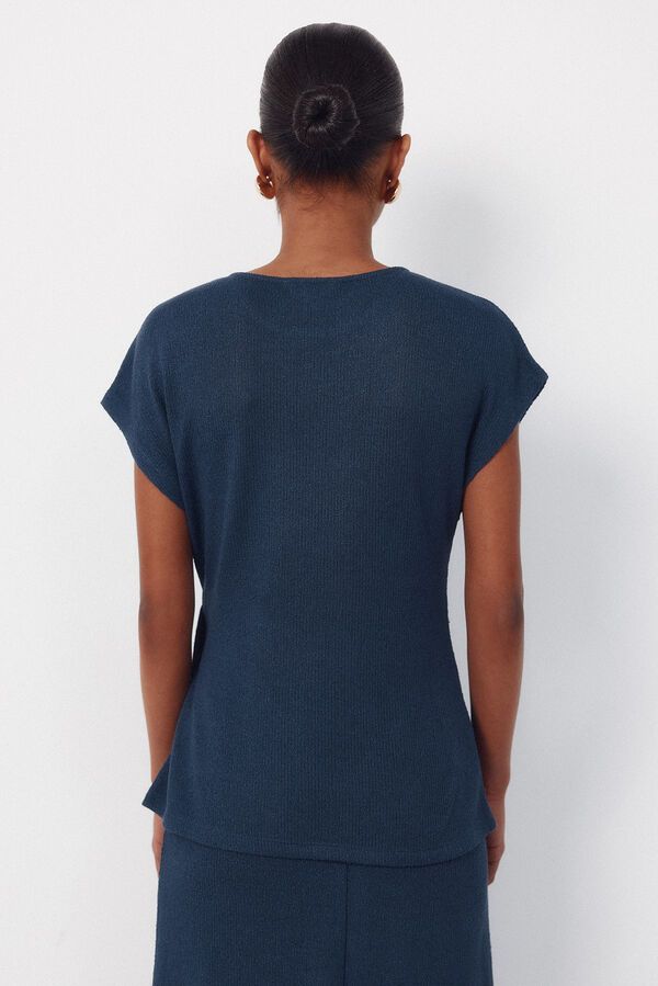 Cortefiel Playera de aspecto r&uacute;stico con nudo Azul marino