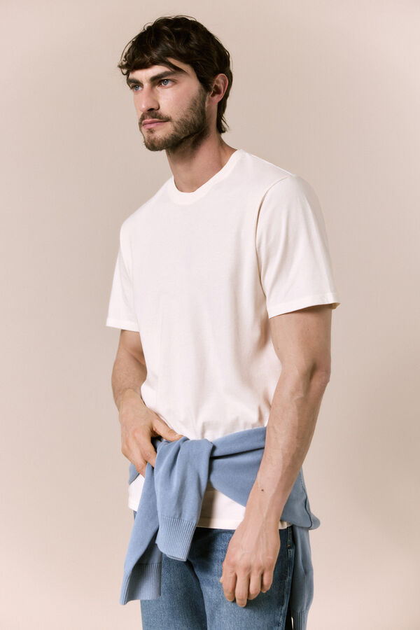 OOTO Camiseta b&aacute;sica lavada Beige