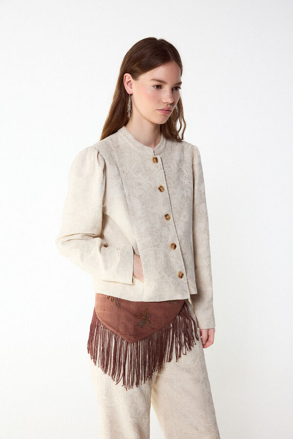Slowlove Chamarra bordada Marfil