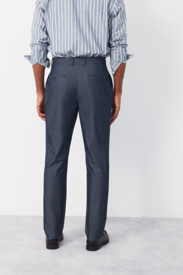 Cortefiel Chino pinzas tapered Azul oscuro