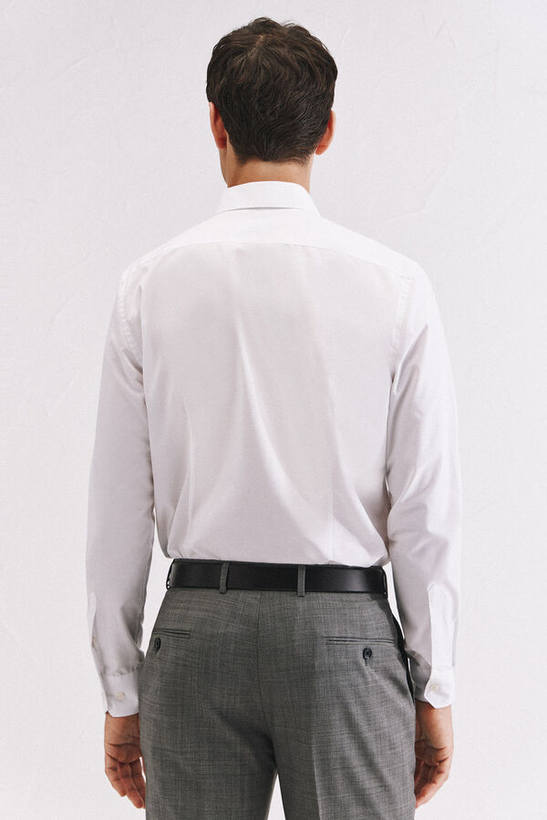 Cortefiel Camisa vestir otom&aacute;n slim fit f&aacute;cil plancha Blanco