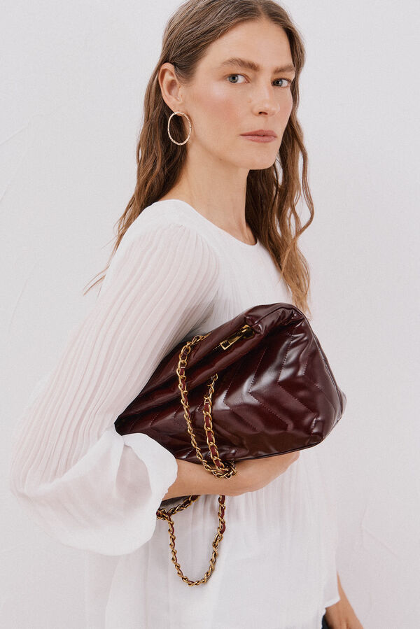 Cortefiel Shopper acolchado Vino