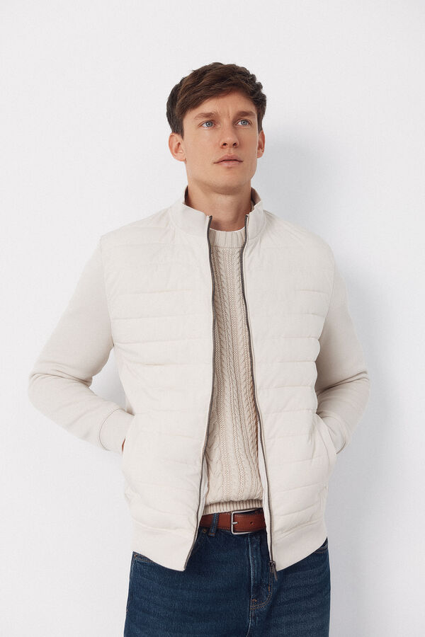 Cortefiel C&aacute;rdigan tejido combinado Beige