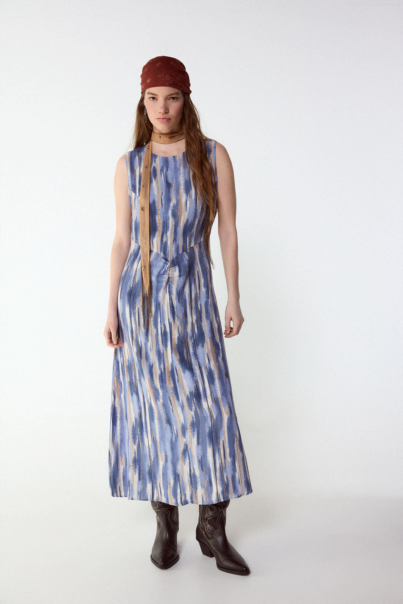 Slowlove Vestido estampado con frunce