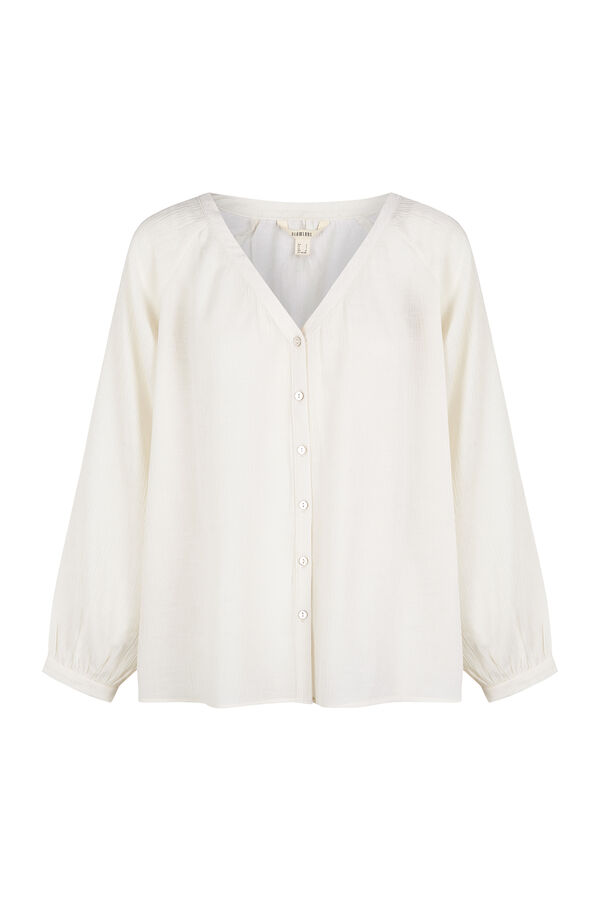 Slowlove Blusa fluida plisada Blanco