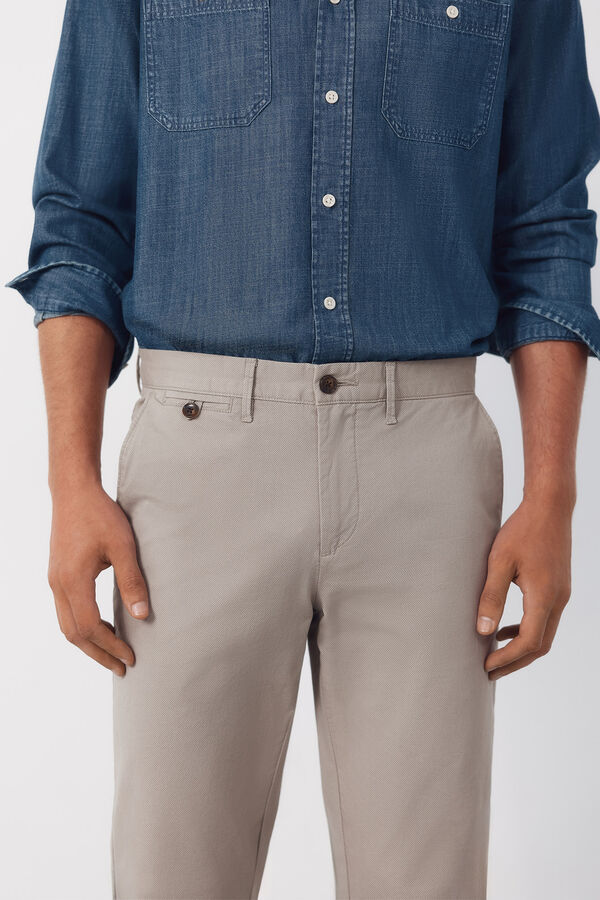 Cortefiel Pantal&oacute;n chino print slim Beige